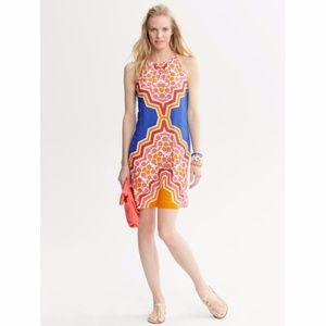 Banana Republic Orange Geo Halter Mini Dress